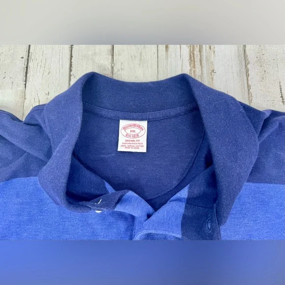 Brooks Brothers Supima Cotton Original Fit Polo Shirt XXL Pastel Striped Blue - Picture 7 of 10